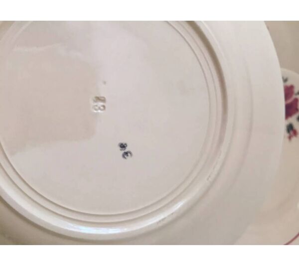 12 assiettes à dessert fleurs Digoin Badonviller