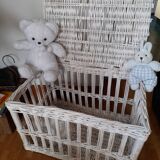 Bleached wicker trunk - toy chest