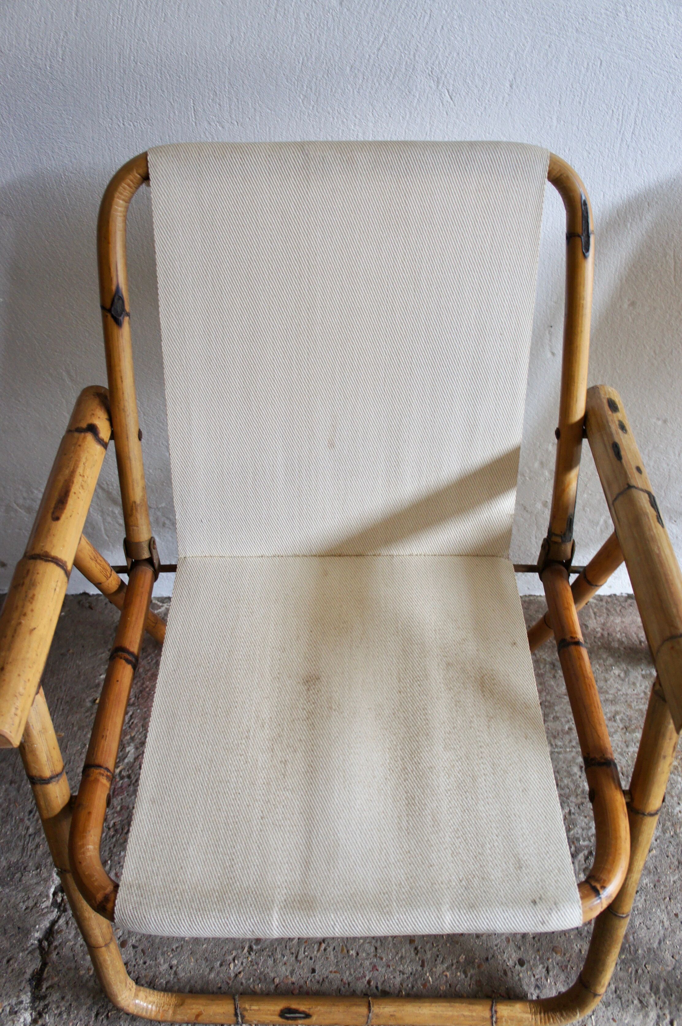 Midcentury bamboo folding chairs