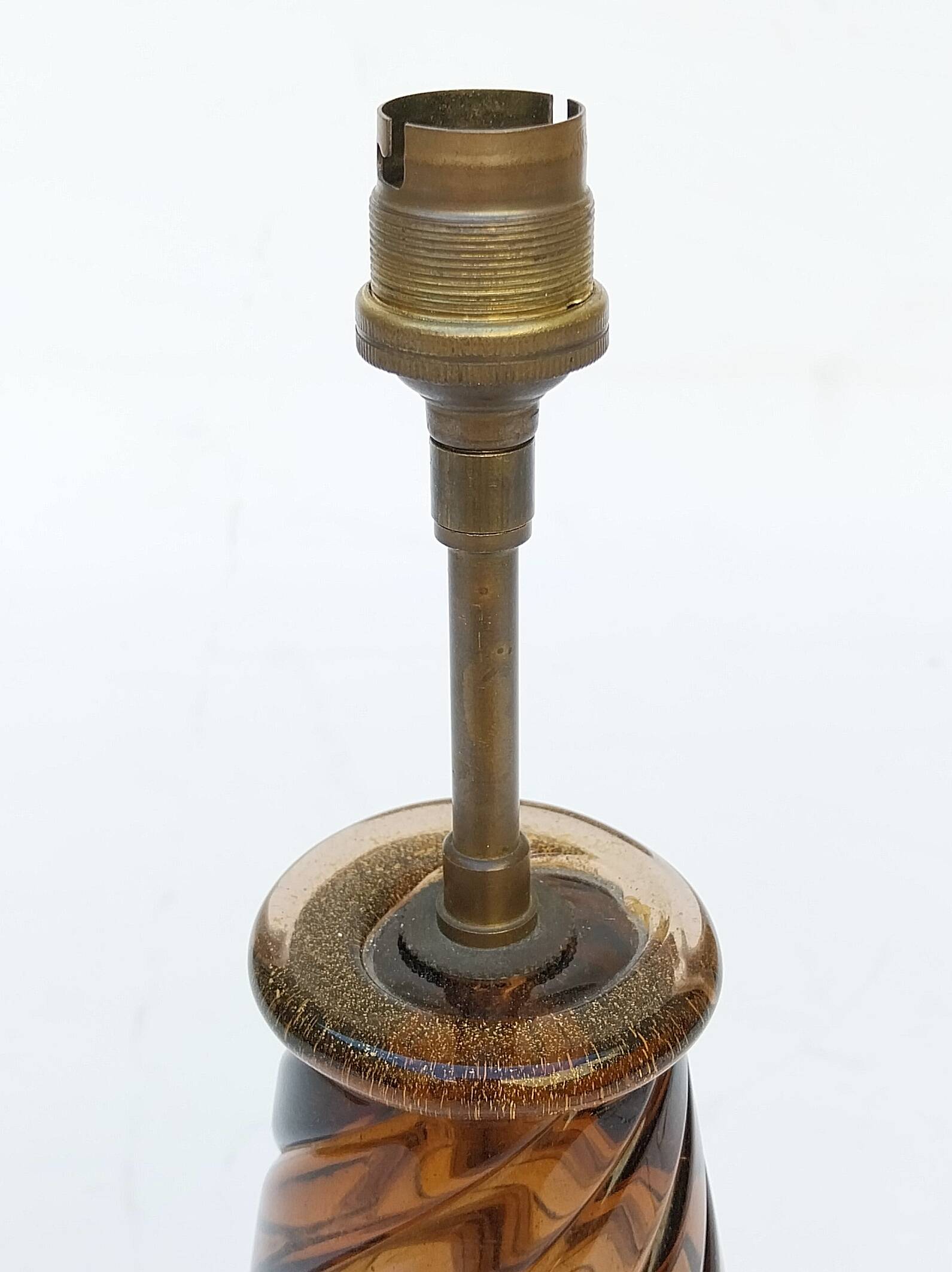 Murano glass lamp with gold glitter