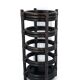 Dark rattan bamboo umbrella stand, 70s