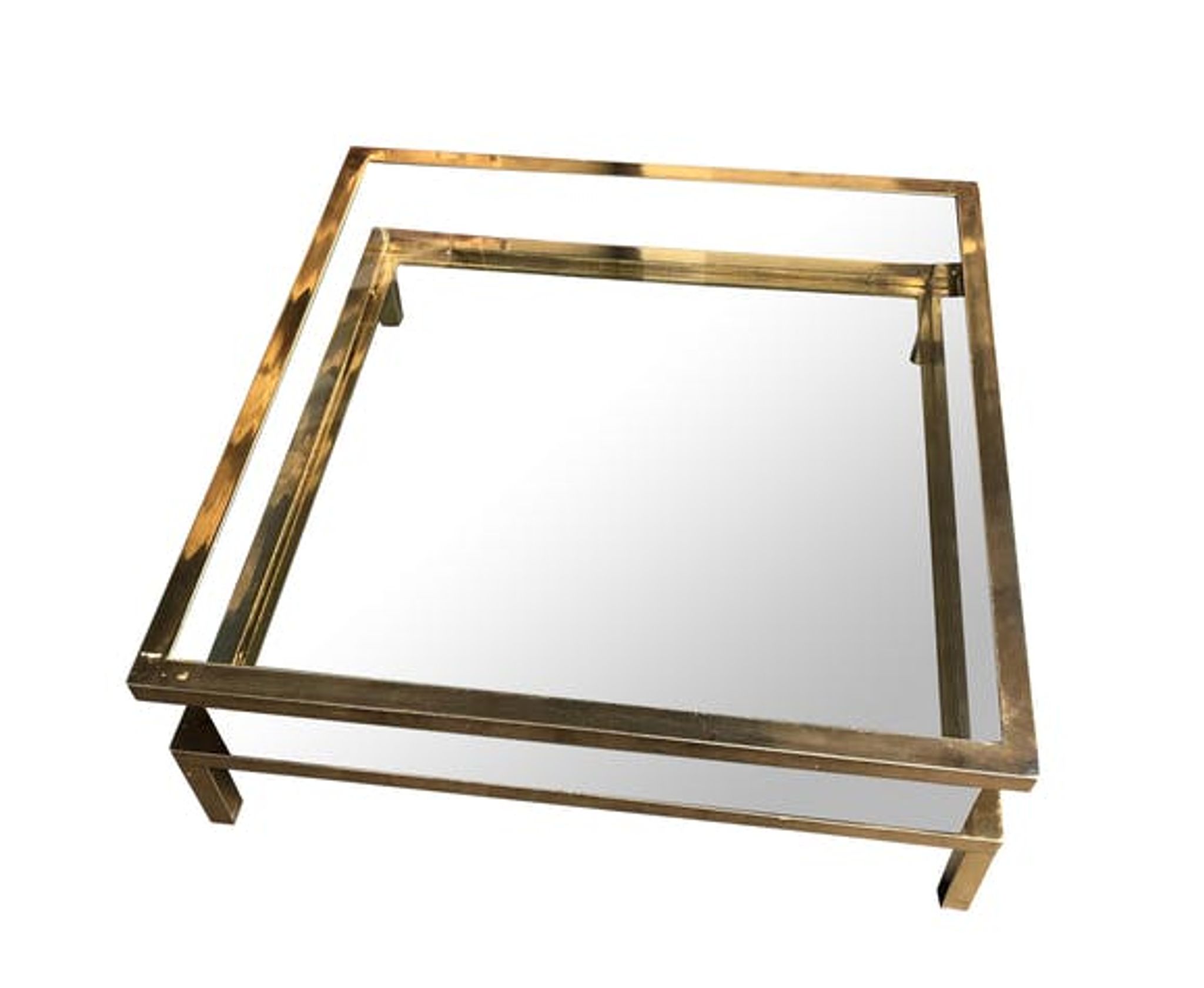 Vintage sliding coffee table by Maison Jansen from the 1970s