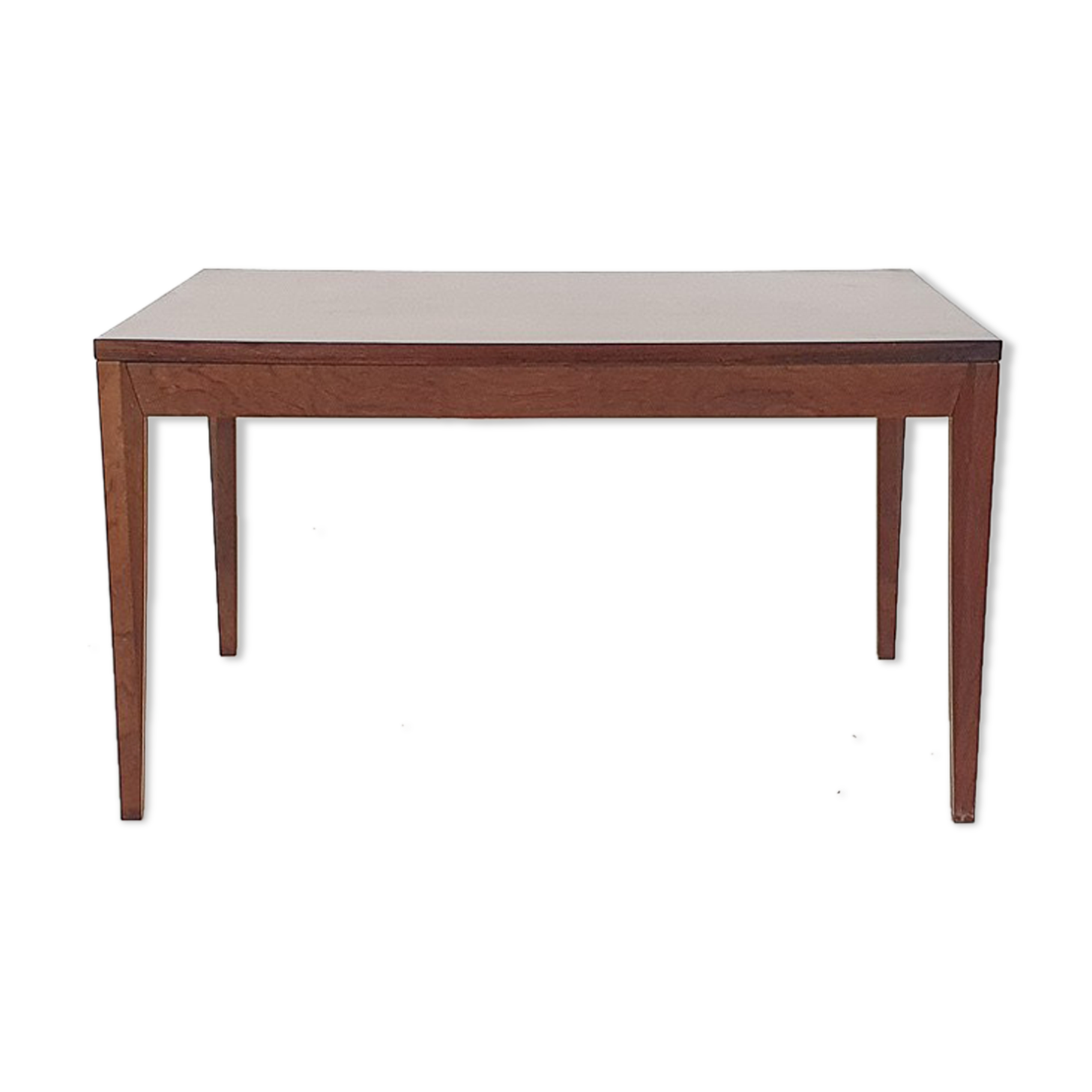 Table basse moderne scandinave de rectangle de bois de rose, années 60