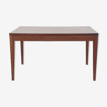 Table basse moderne scandinave de rectangle de bois de rose, années 60