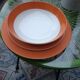 Orange Limoges porcelain plates