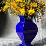 Blue earthenware vase
