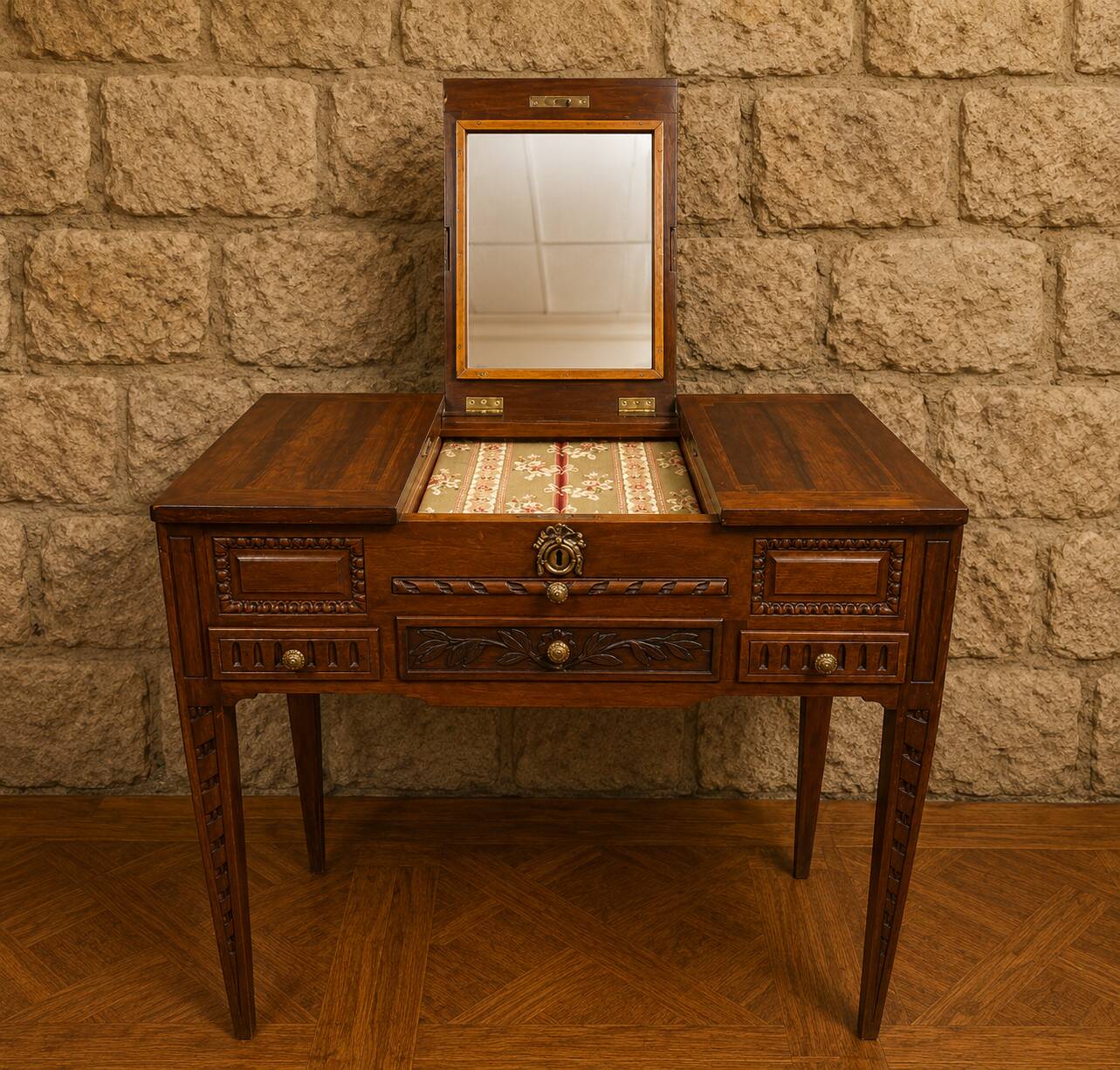 Lady's walnut dressing table – Louis XVI period