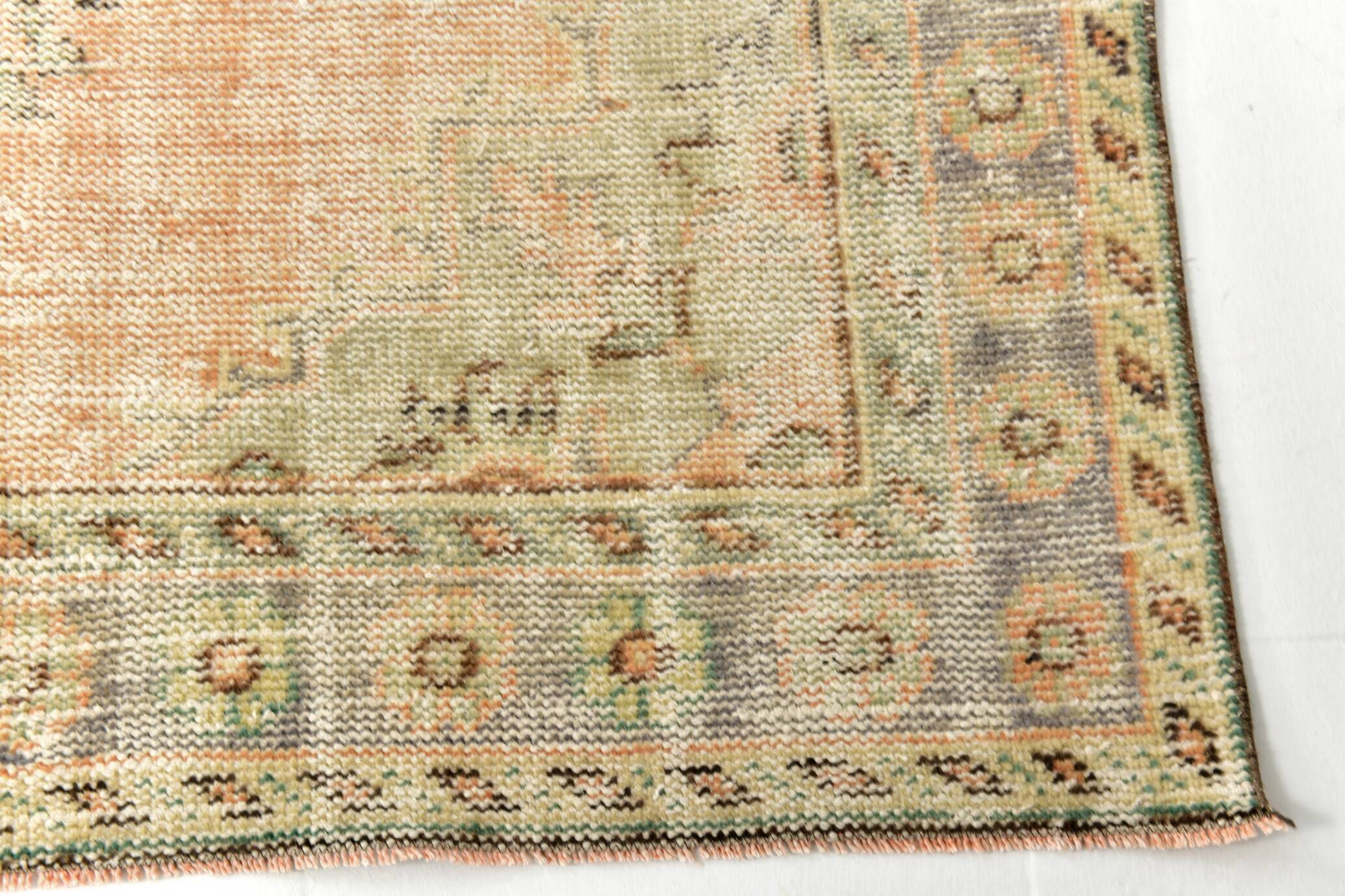 5x9 Vintage Oriental & Bordered Pattern Orange Turkish Rug, 170x274Cm