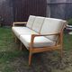 Vintage Scandinavian bench and armchairs of 4 pieces, 1 bench and 3 armchairs.