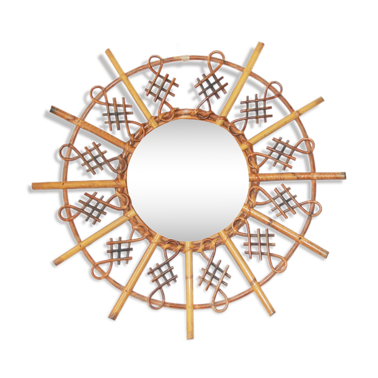 Mirror rattan Sun 59 x 59 cm