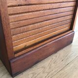 Vintage curtain binder in solid brown oak year 50