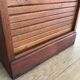 Vintage curtain binder in solid brown oak year 50
