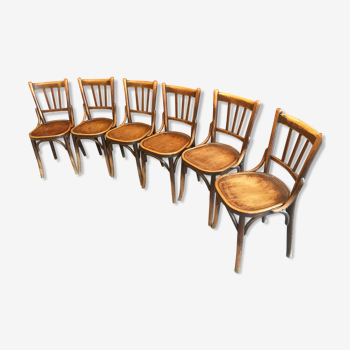 6 bistro chairs, Baumann, circa 1950