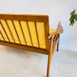 Scandinavian teak banquette for two, circa 1960.