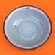 1940s basin, bowl glazed sheet metal gray with brown edging