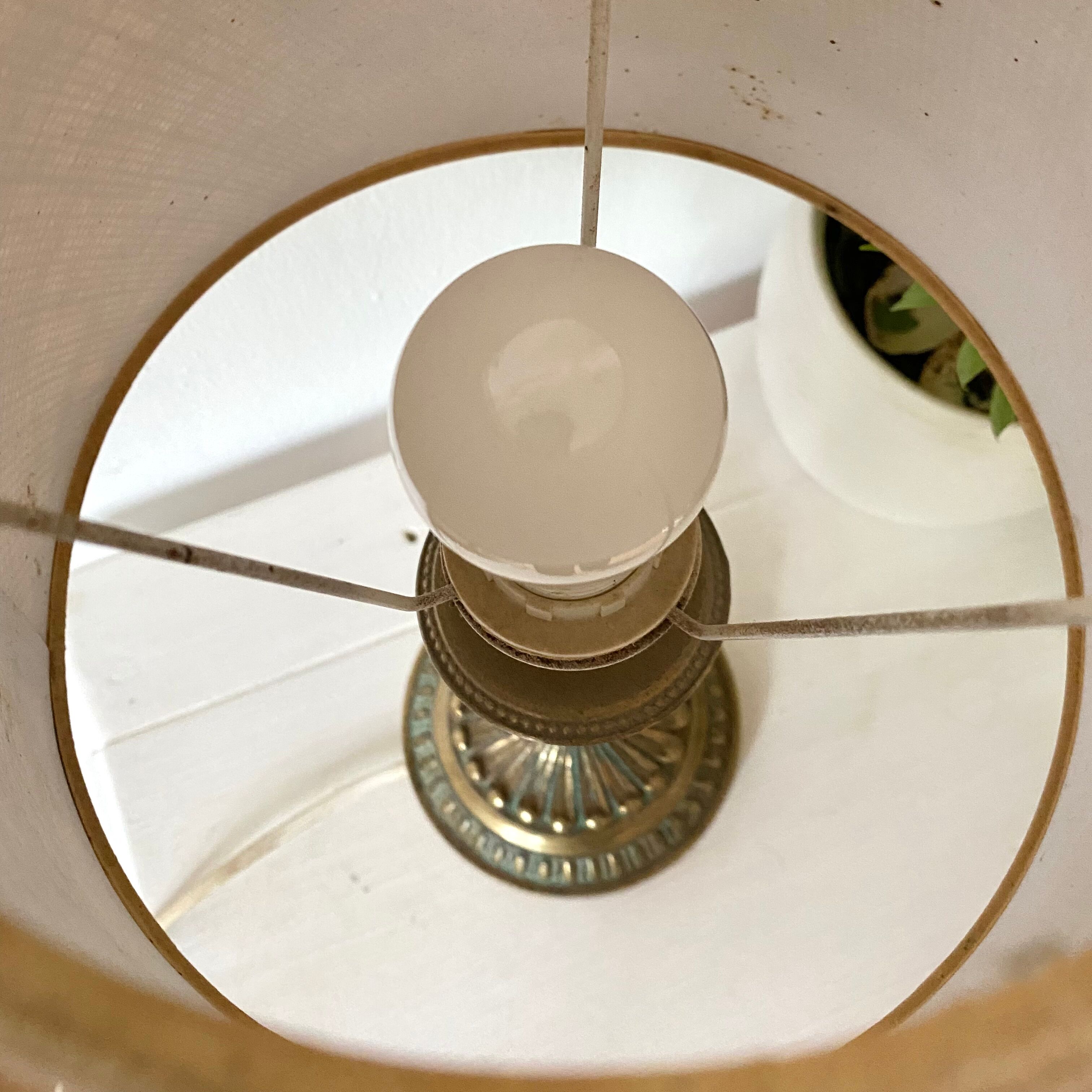 Golden brass table lamp