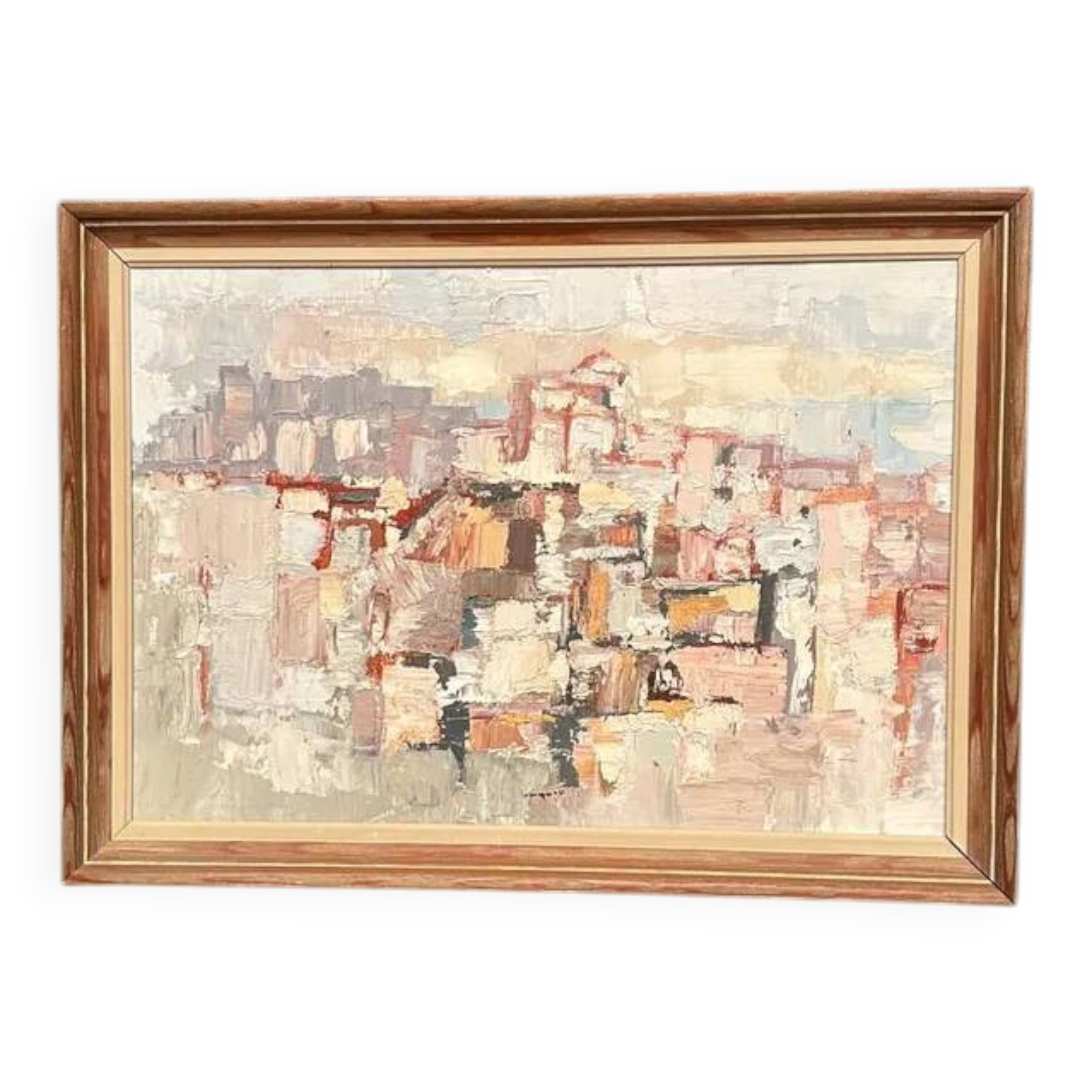 Original Swedish Oil on Panel – “Composition” by Gösta Calmayer – Signed – Dated 1961 – Vintage & Framed – 62 × 45 cm (24.4" × 17.7")