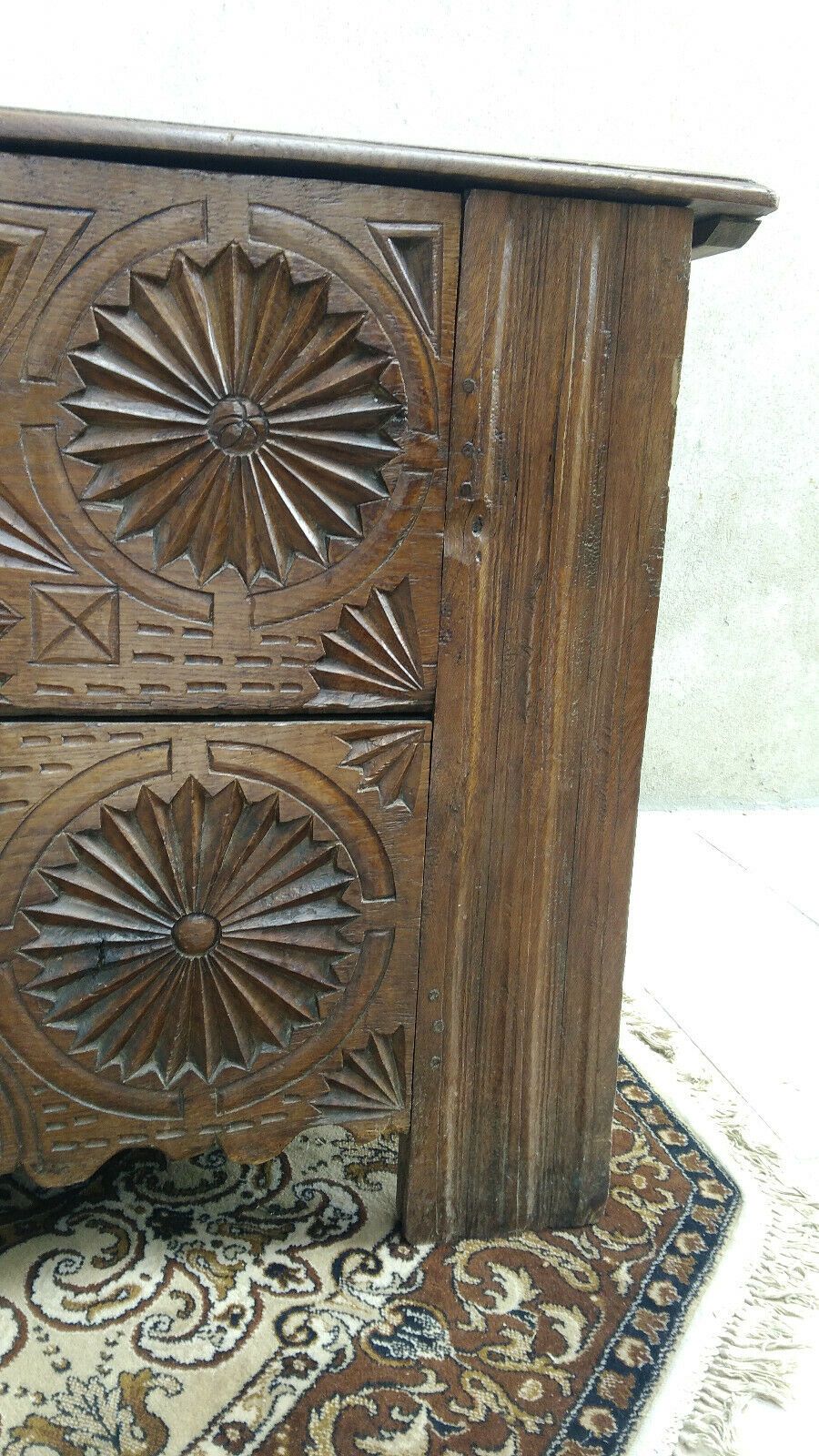 18th Century Louis XIII carved oak chest, Louis XIV