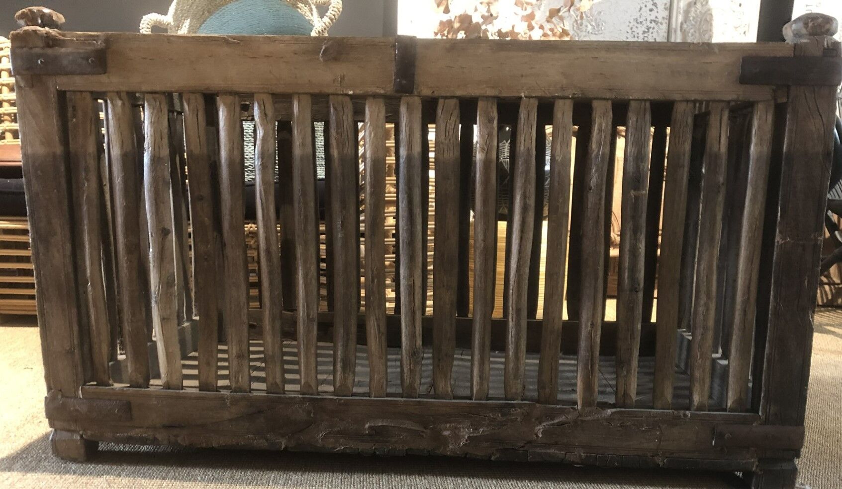 Table Cage with bars Indian bamboo
