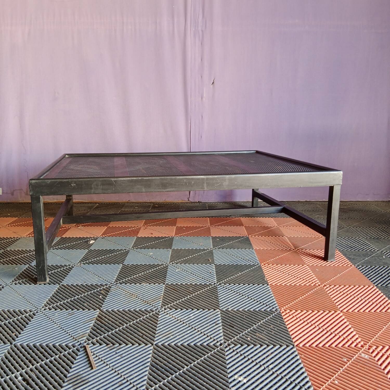 Large industrial metal coffee table