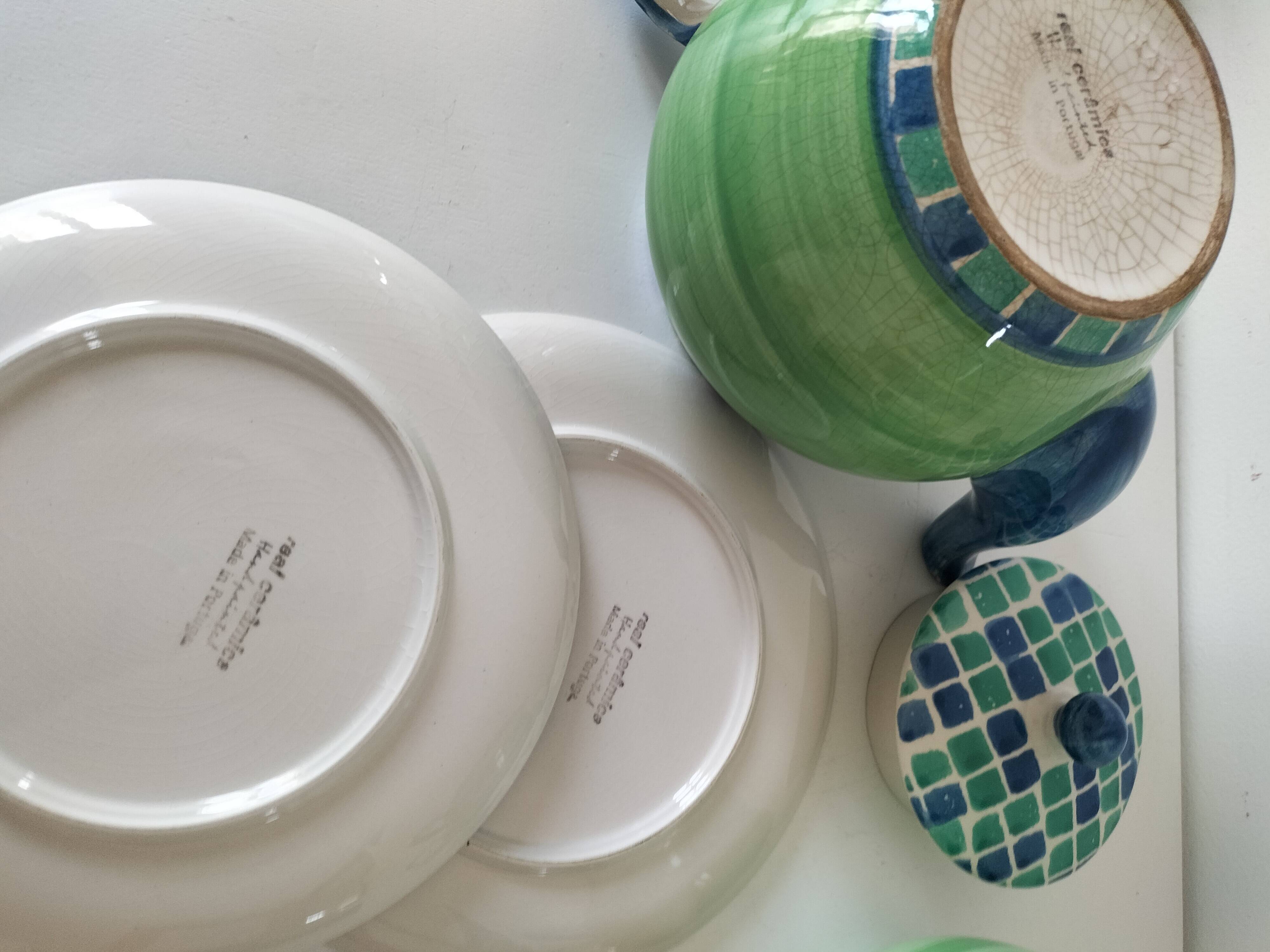 Portuguese tea service hand-painted ceramic