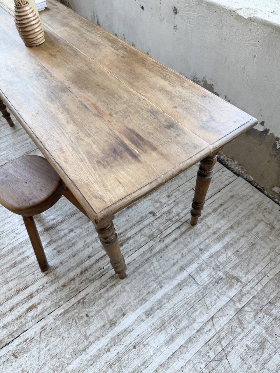 Table de ferme, bistrot en hêtre 1900