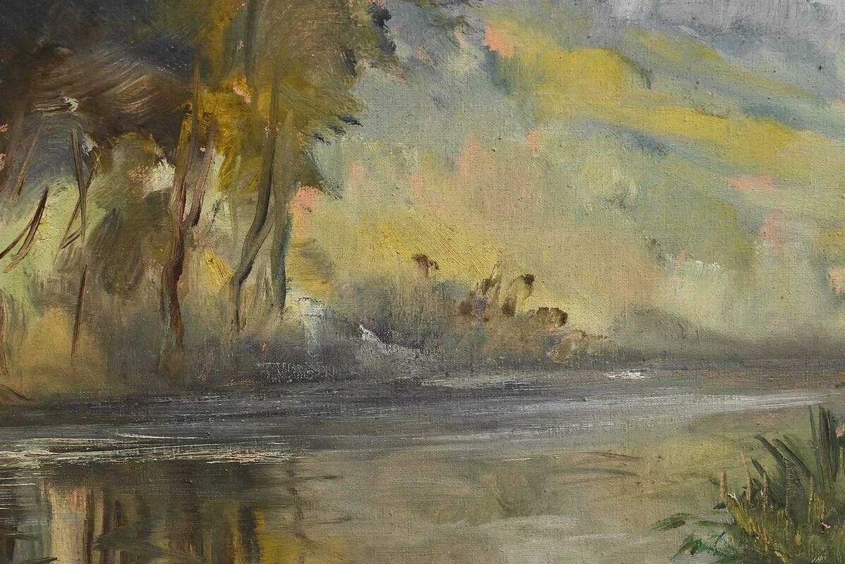 Large Painting “The Mill”, signed Reney – Part 1 of the 20th century