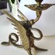 Paire de bougeoirs antiques dragons ailés/chimères/phoenix, style napoléon iii, 19ème. en bronze doré