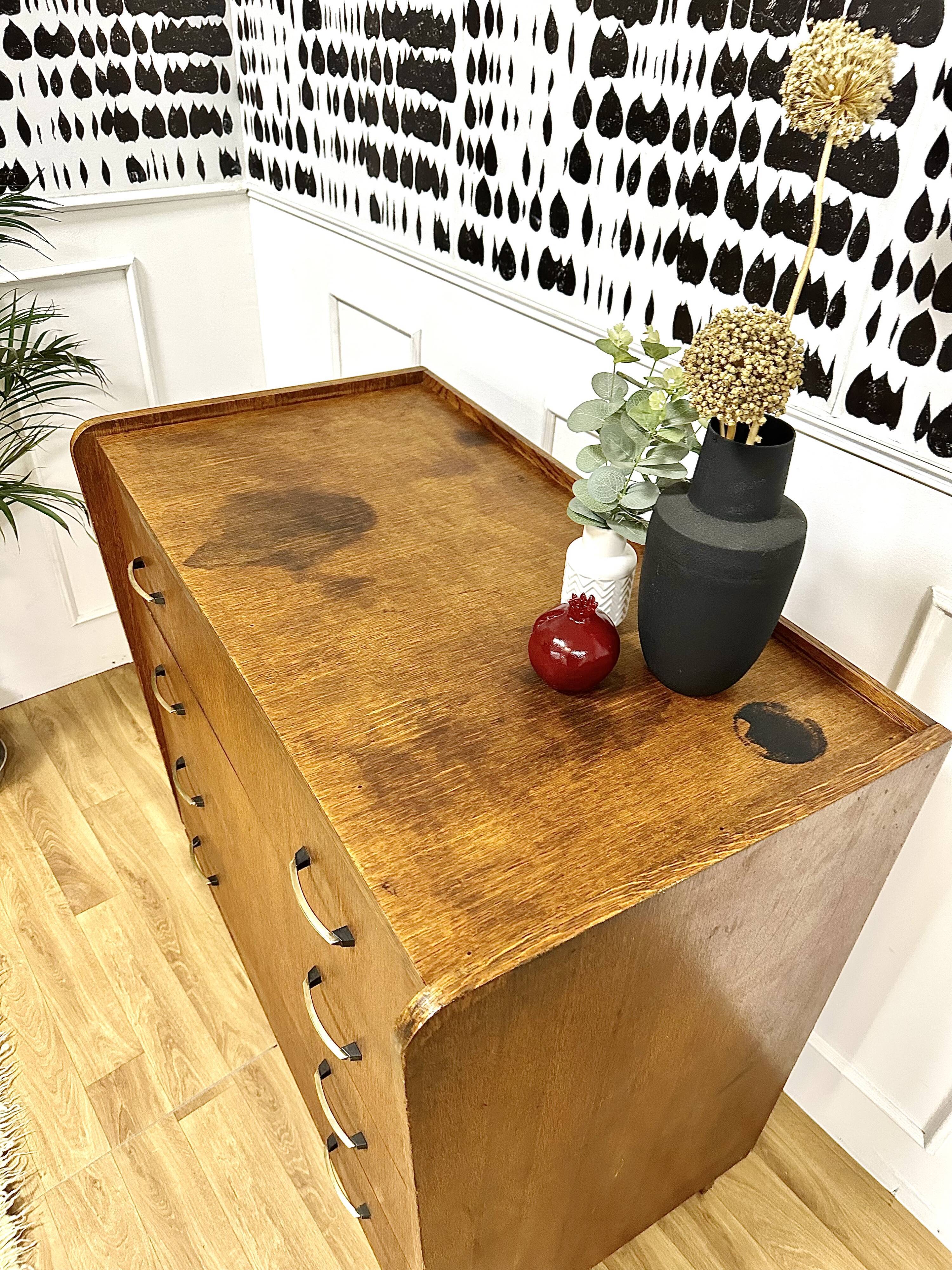 Vintage chest of drawers compass feet