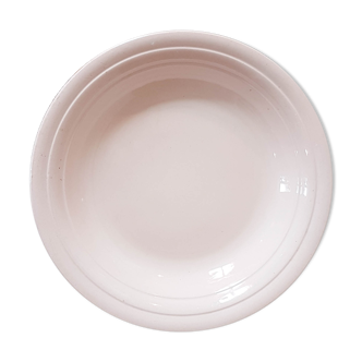 Pink hollow dish St Amand Digoin Sarreguemines Badonvillier