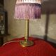 brass column lamp, worked brass from 1880 with cut glass dome, 45x22, superb