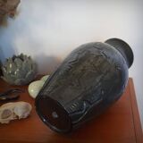 Art Deco vase with foliage, XL size, Accolay, France, 1950s