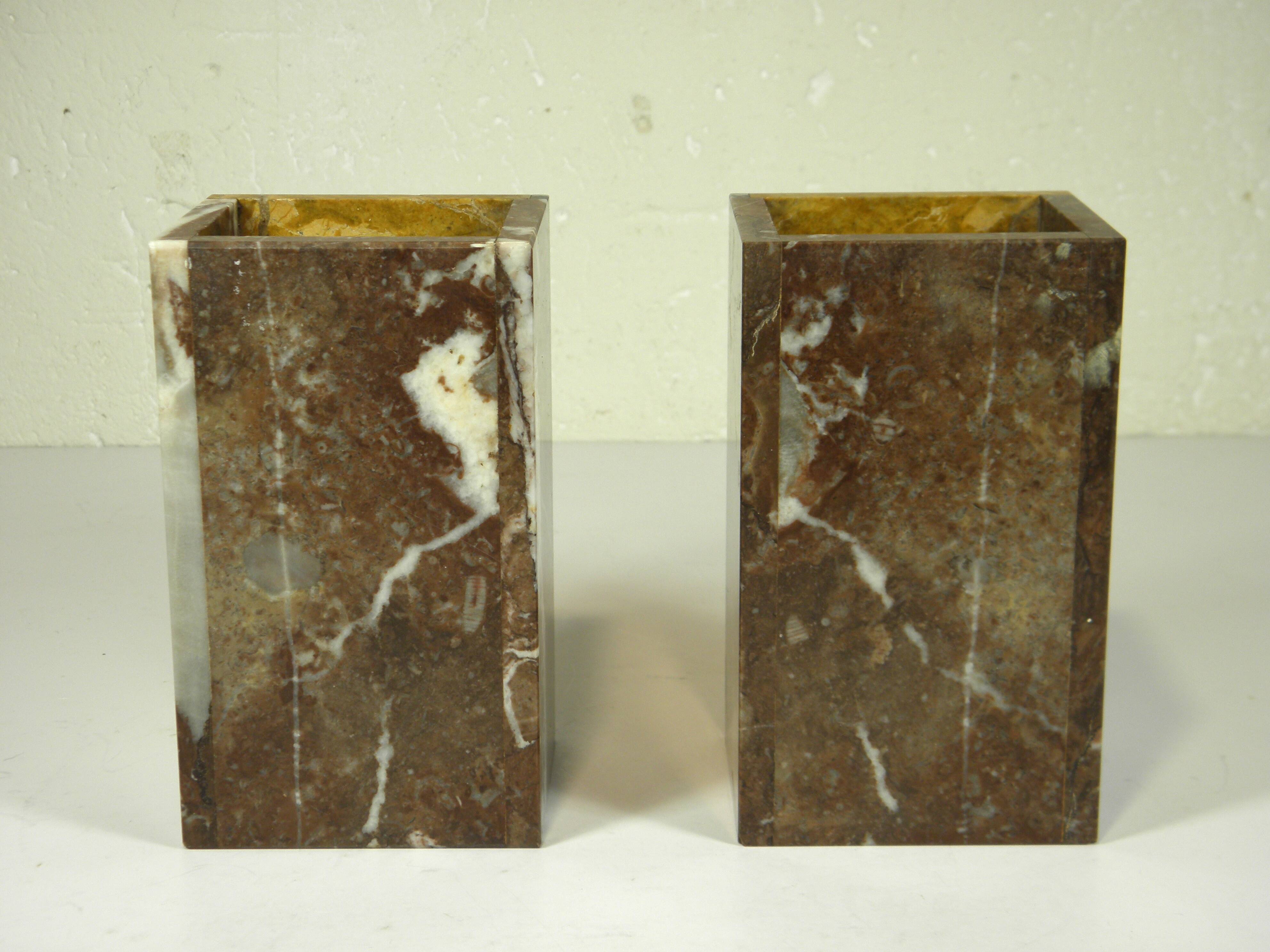 Pair of Art Deco marble bookends