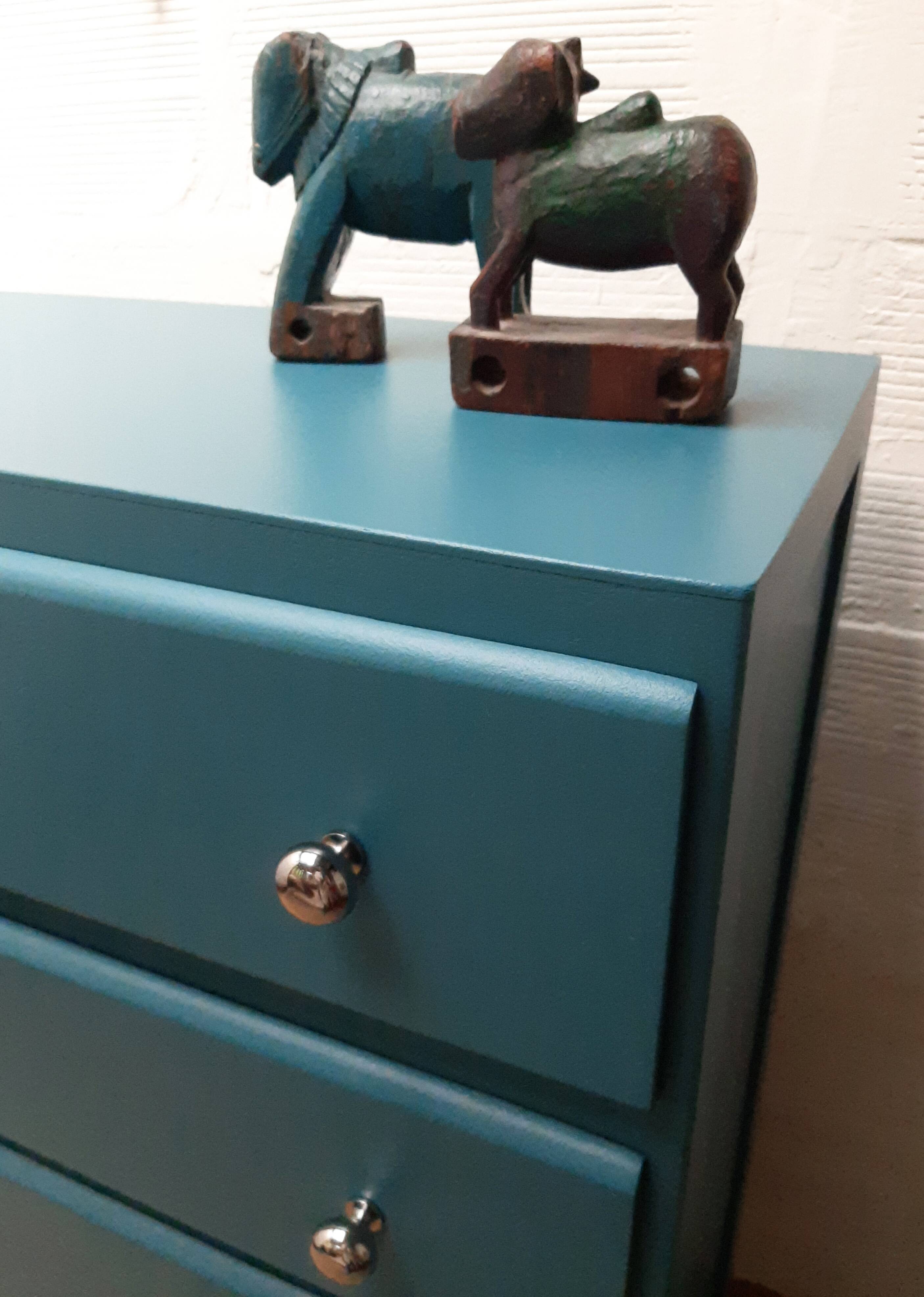 Vintage 30s dresser peacock blue