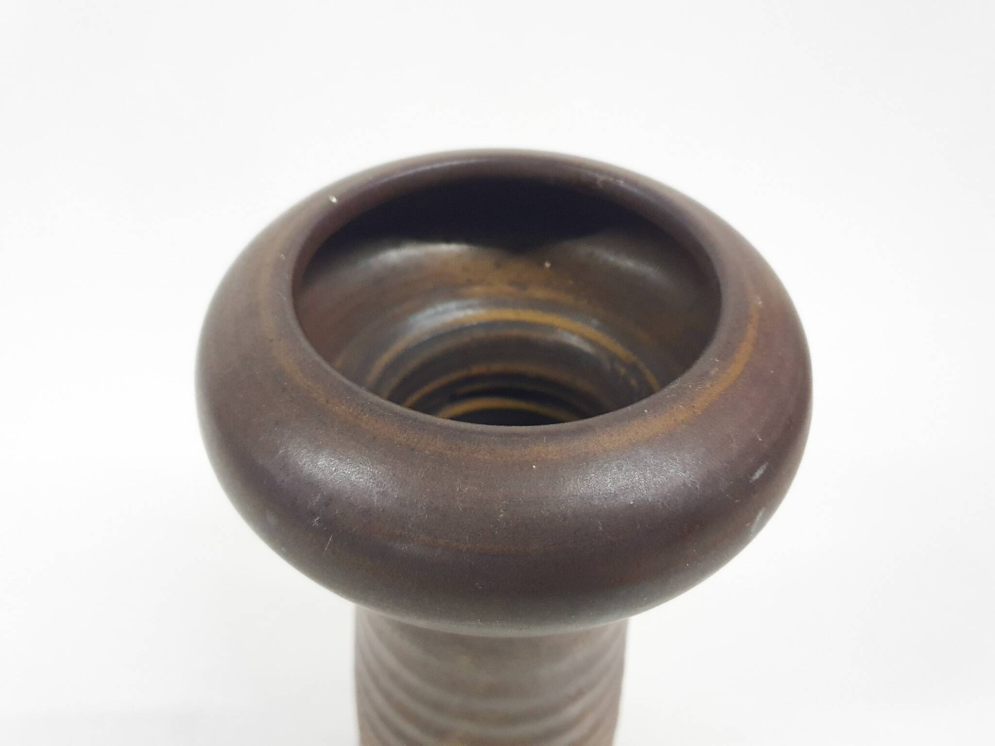 Brown ceramic vase by Klaas Fenne de Leeuw, The Netherlands 1970's