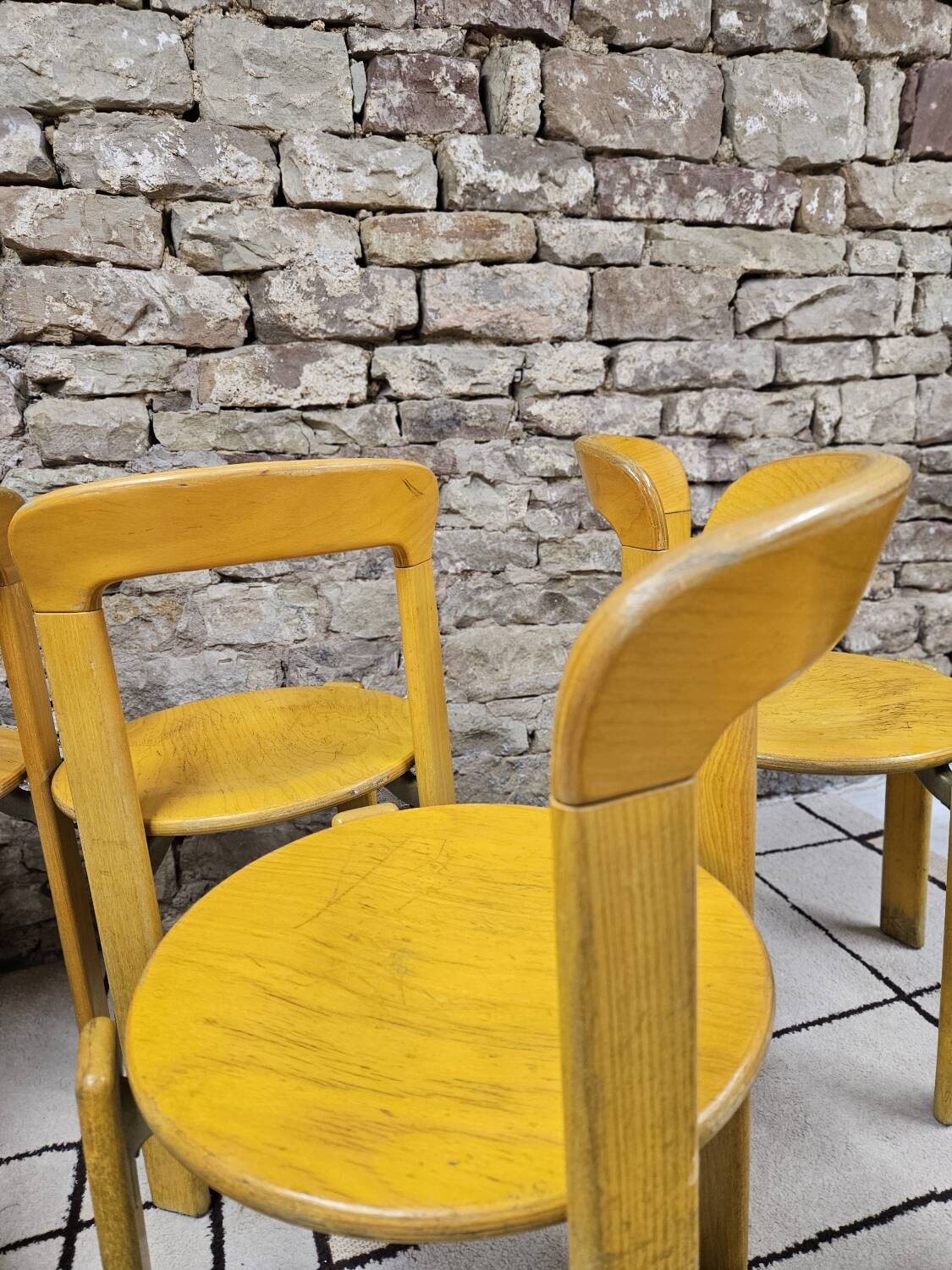 Lot of vintage bruno rey 1970" chairs