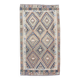 5x9 Kilim Anatolian Carpet, Handwoven Wool Rug, Blue Details Rug, 154x275Cm