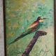 Oil on canvas european bee-eater bird, catalan painter m. rosem gispert