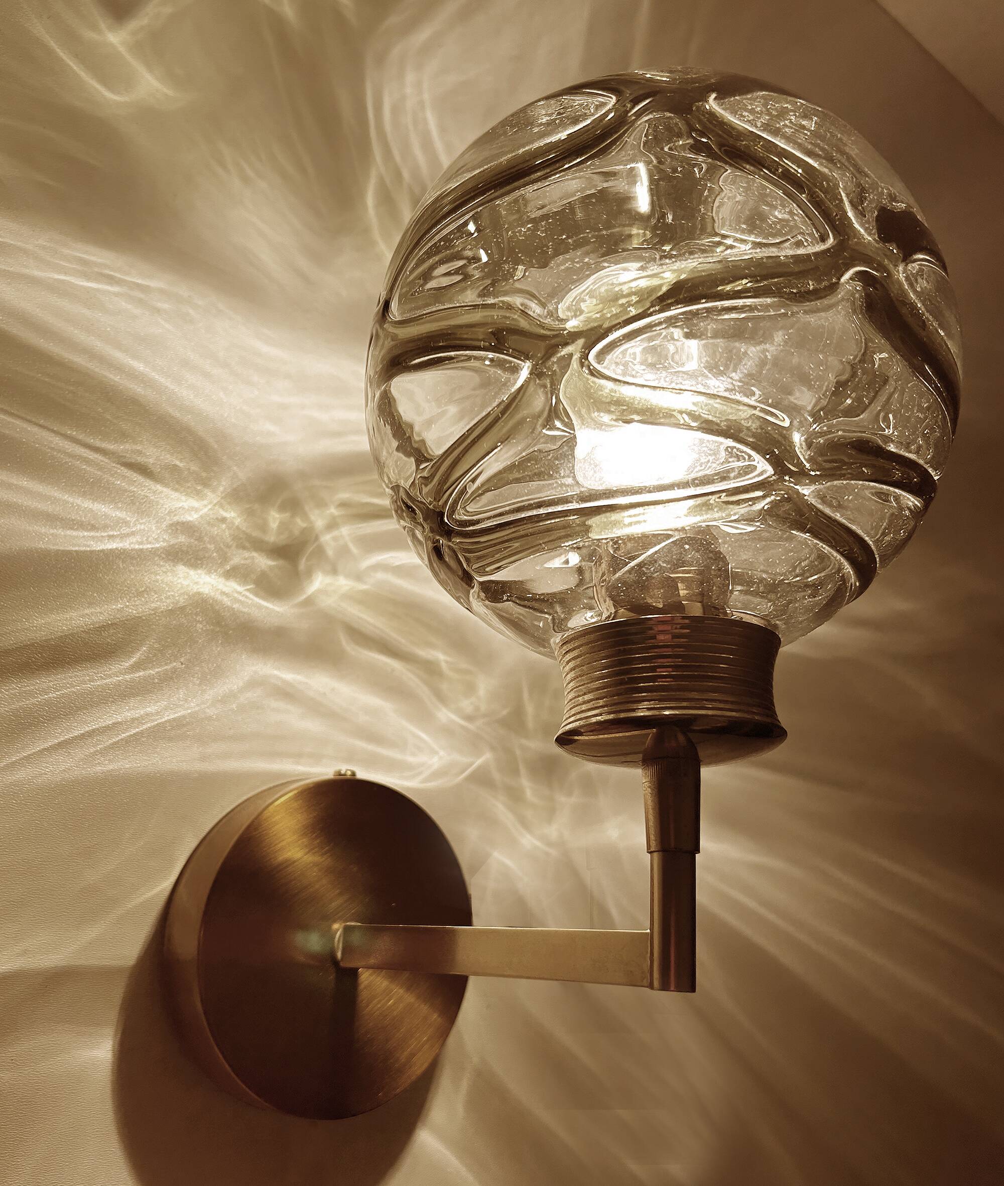 Pair Vintage Murano Glass Wall Lights