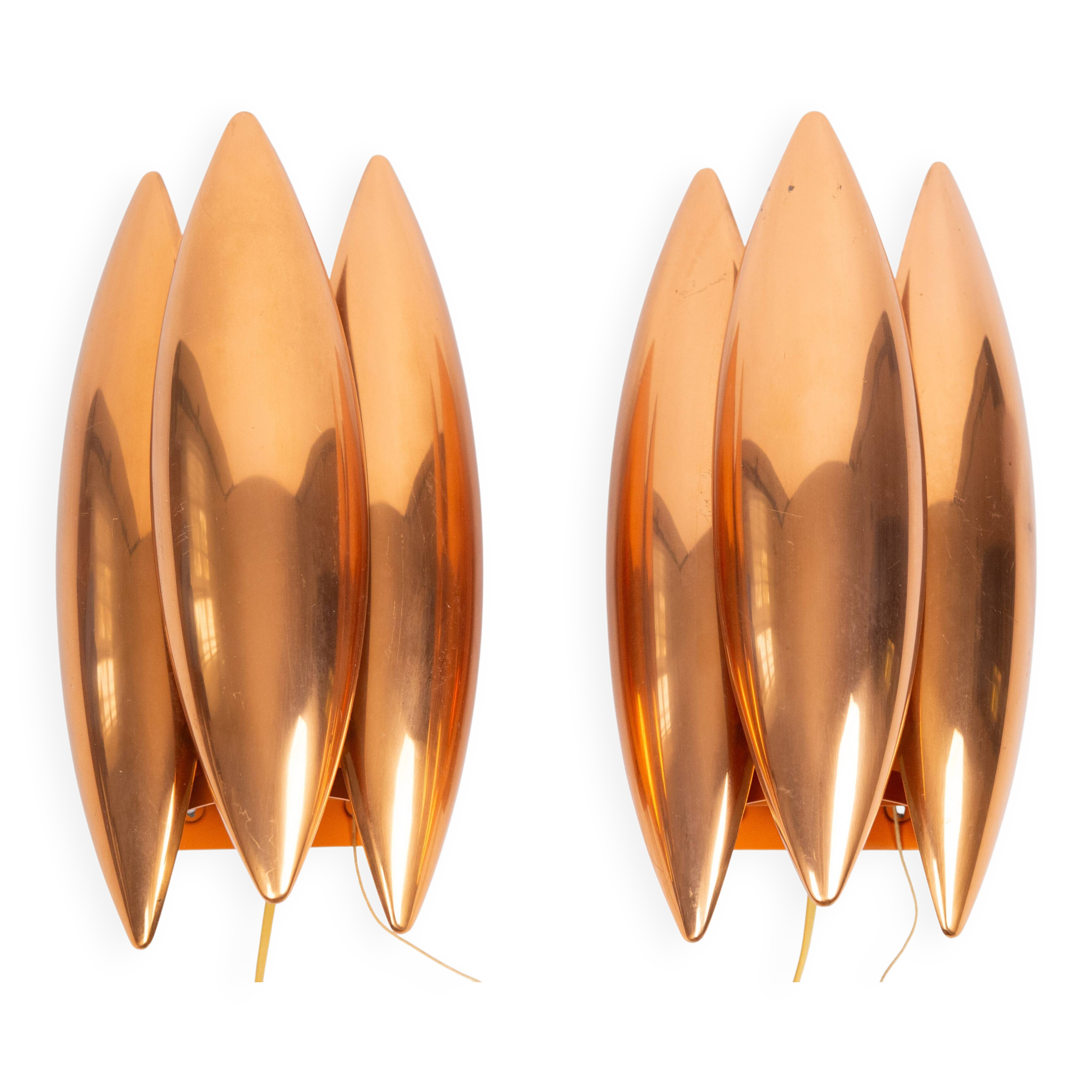 Pair of 2 Danish vintage wall lamps Kastor by Jo Hammerborg, Fog og Morup