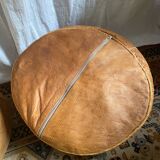 Pair of leather poufs