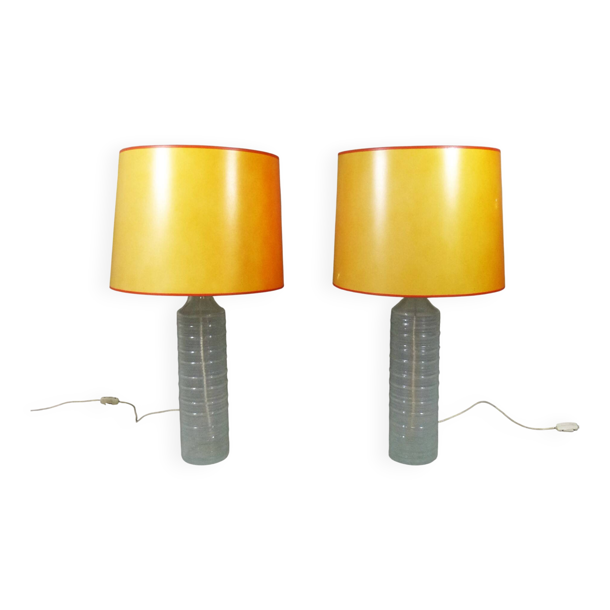 Ensemble de 2 grandes lampes de table en verre des années 1960