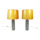 Ensemble de 2 grandes lampes de table en verre des années 1960