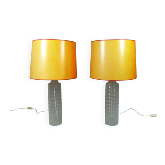 Ensemble de 2 grandes lampes de table en verre des années 1960