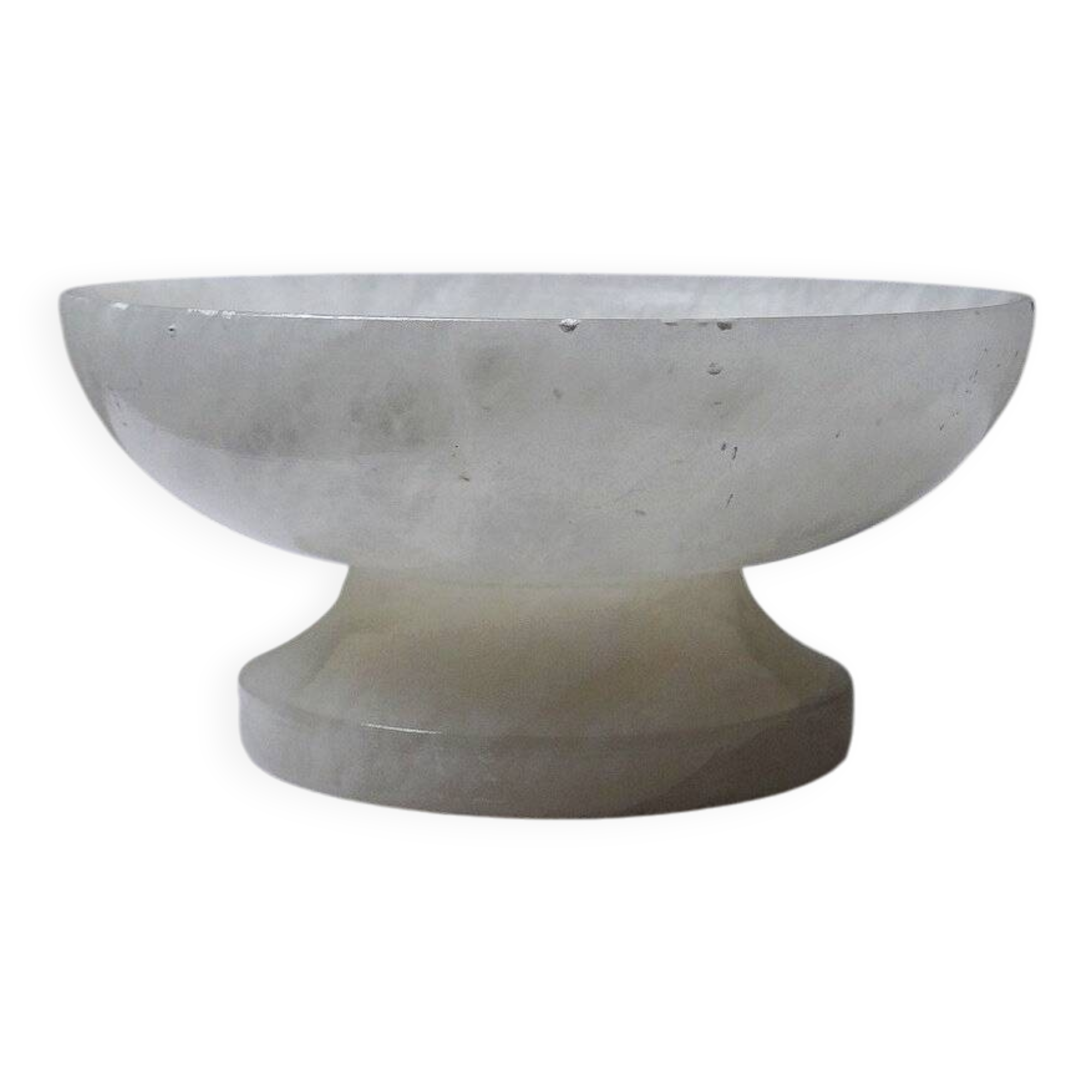 Coupe ou vide-poche vintage en albâtre blanc, Italie années 60-70