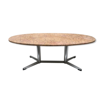 Table basse acier avec plateau en marbre