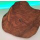 Vintage olive solid wood cheese platter with handle + knife (wooden handle)
