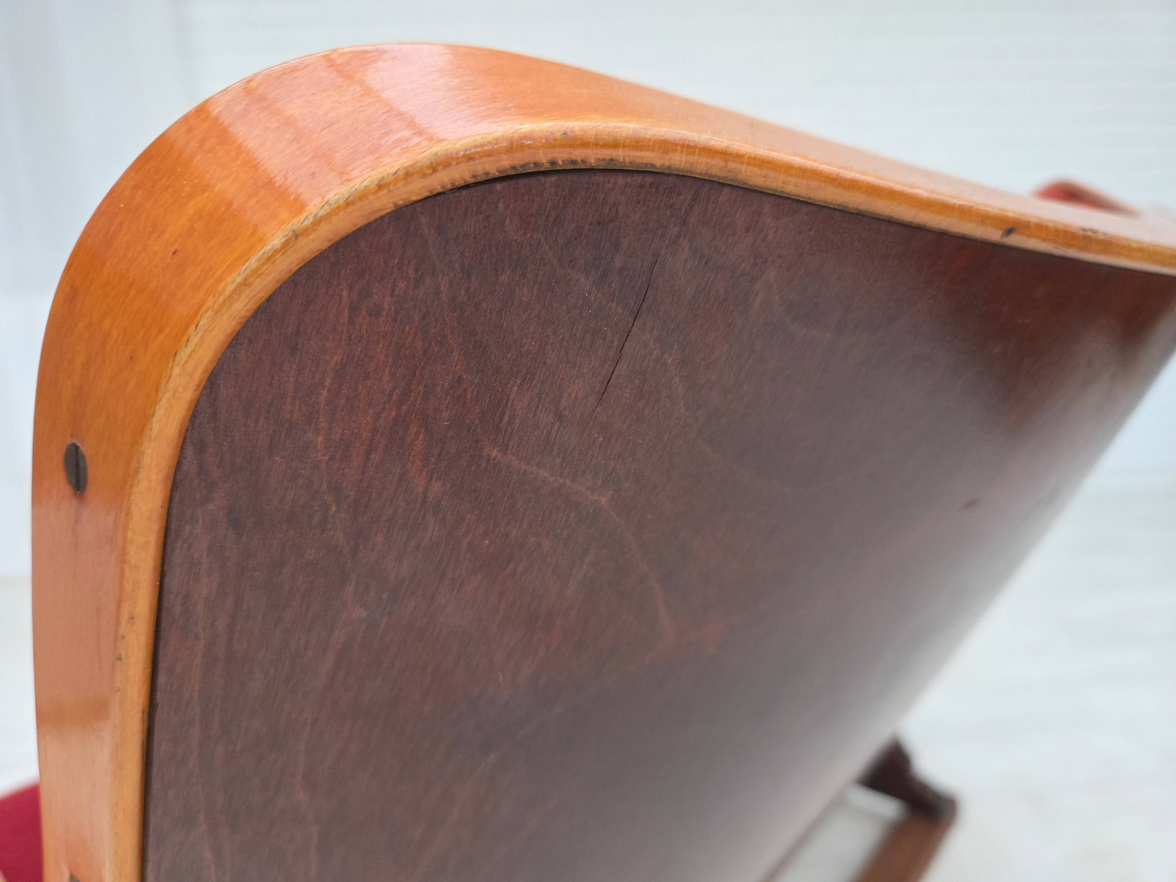 1950s, Danish theater armchairs, furniture velour, original condition.