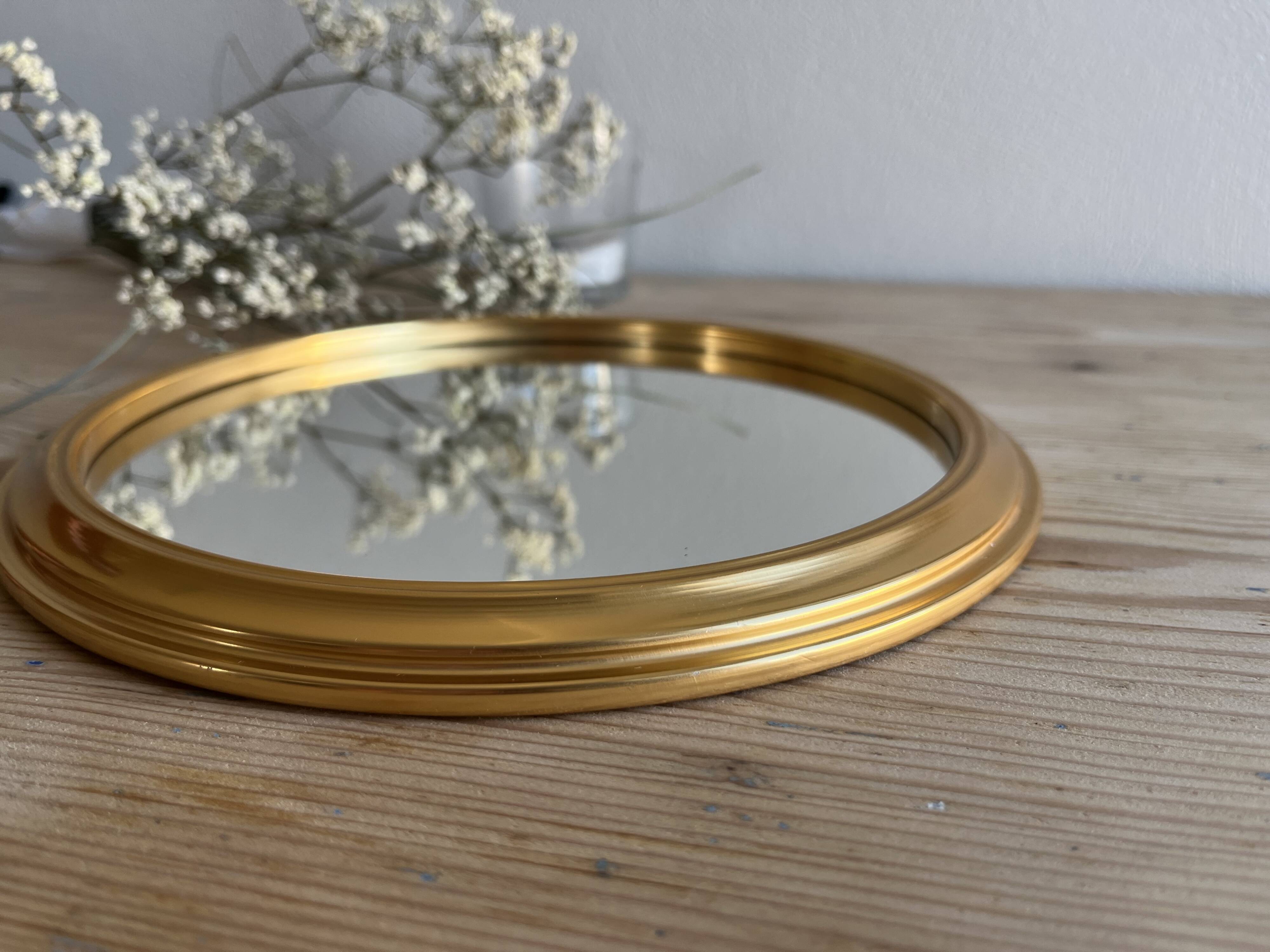 Miroir rond doré vintage
