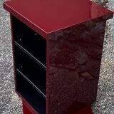Square plexiglass shelf, burgundy red, david lange vintage 1980